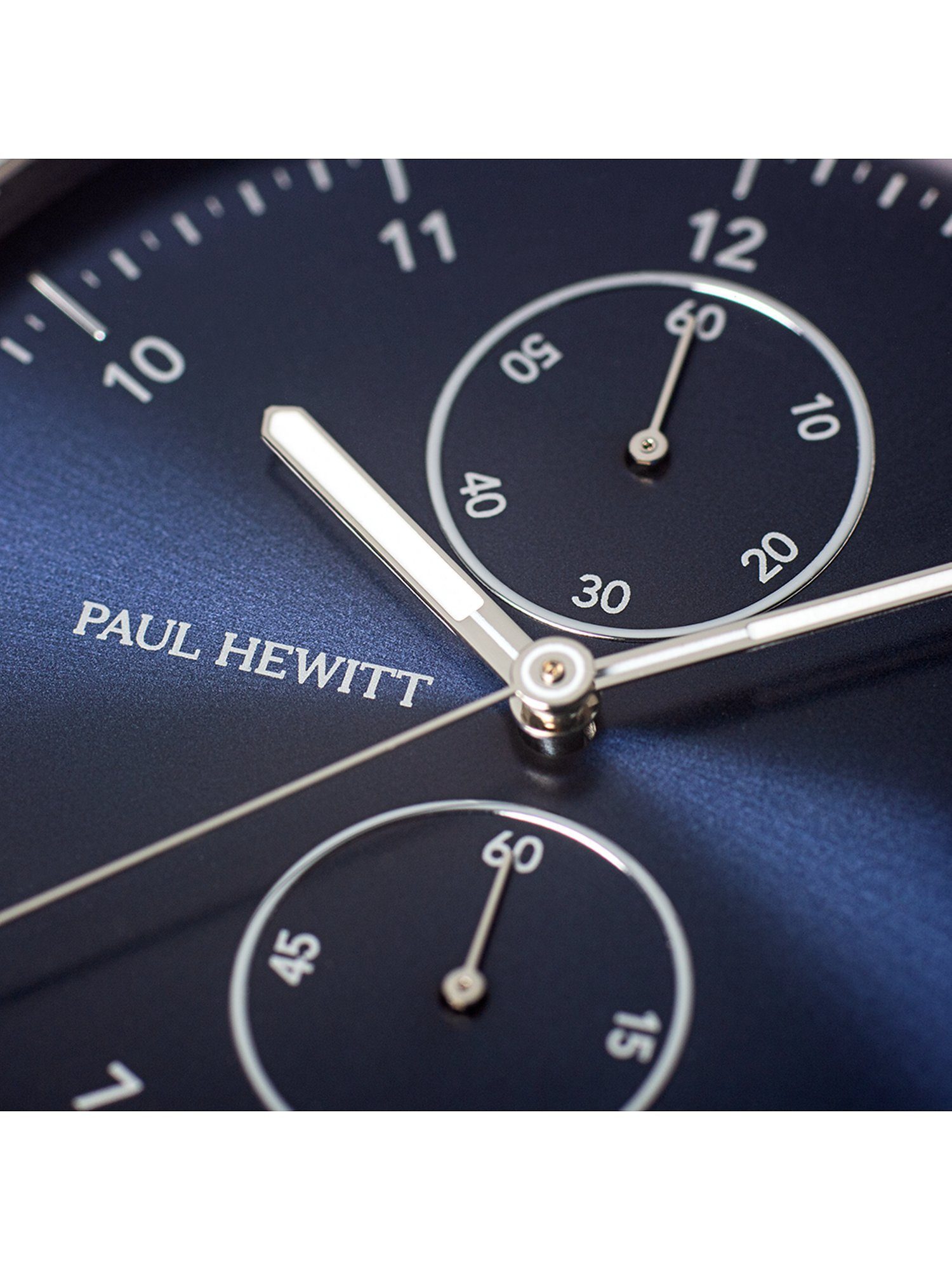 Herren-Uhren Hewitt Quarz, silber, Paul Analog HEWITT Klassikuhr PAUL Quarzuhr blau