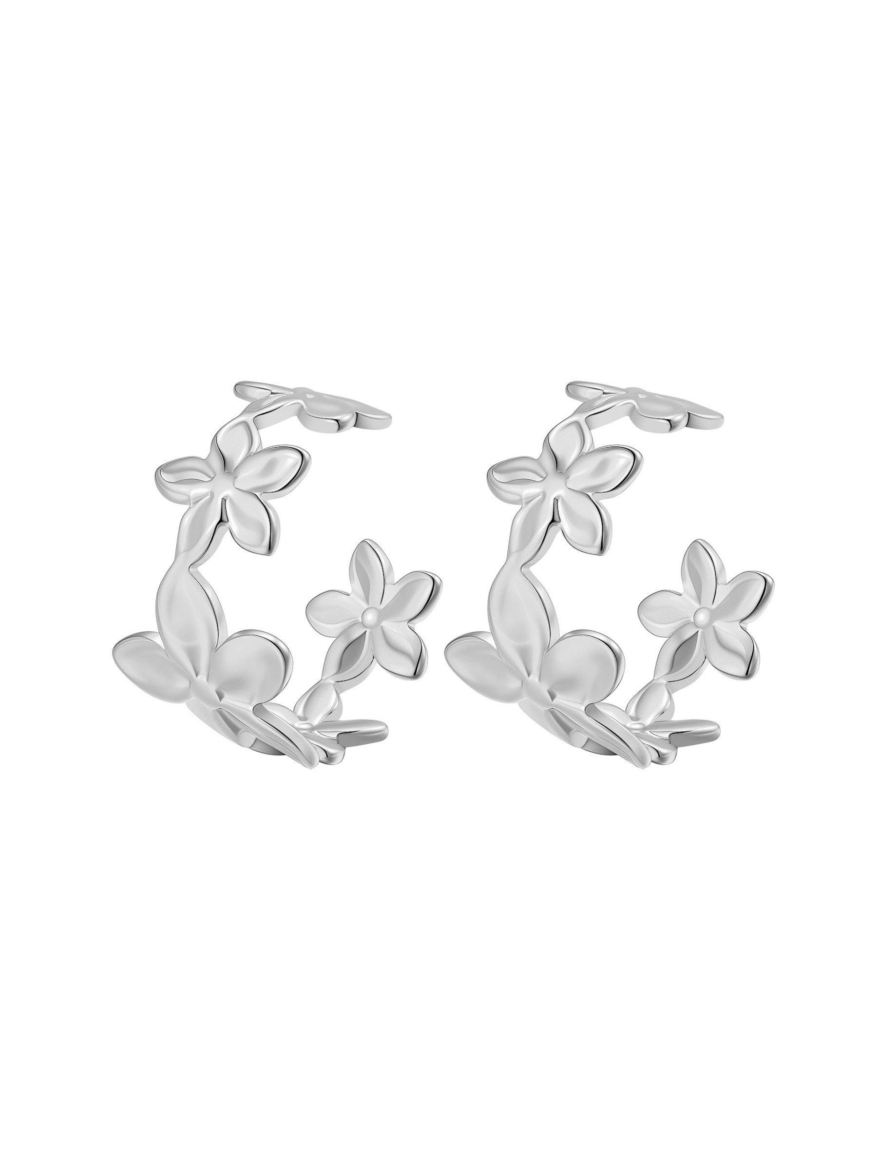 Hey Happiness Paar Ohrstecker florale Ohrstecker aus Edelstahl, Damen-Blumen-Ohrringe, wasserfeste Hoops für Sommer & Strand