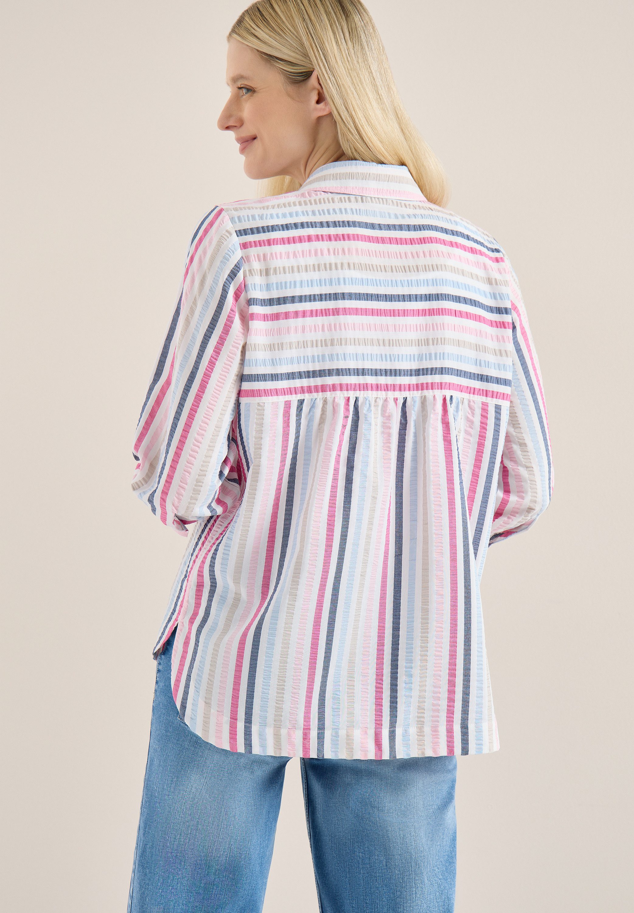 CECIL Hemdbluse 3/4-Arm-Bluse mit Mulitcolor-Streifen