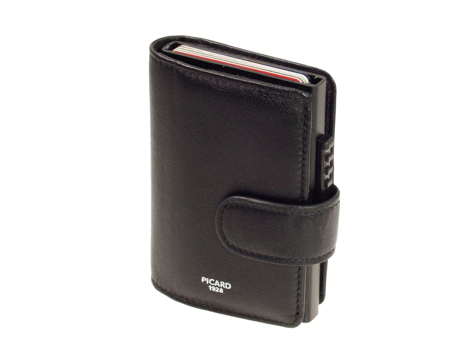 Picard Geldbörse Picard Bingo Mini RFID Kartenschützer Portemonnaie Schwarz Alubox