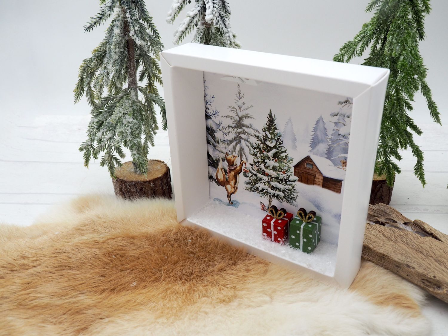 ZauberDeko Geschenkbox Geldgeschenk Verpackung Weihnachten Pakete Wald Fuchs Geschenk – Bild 5 von 5