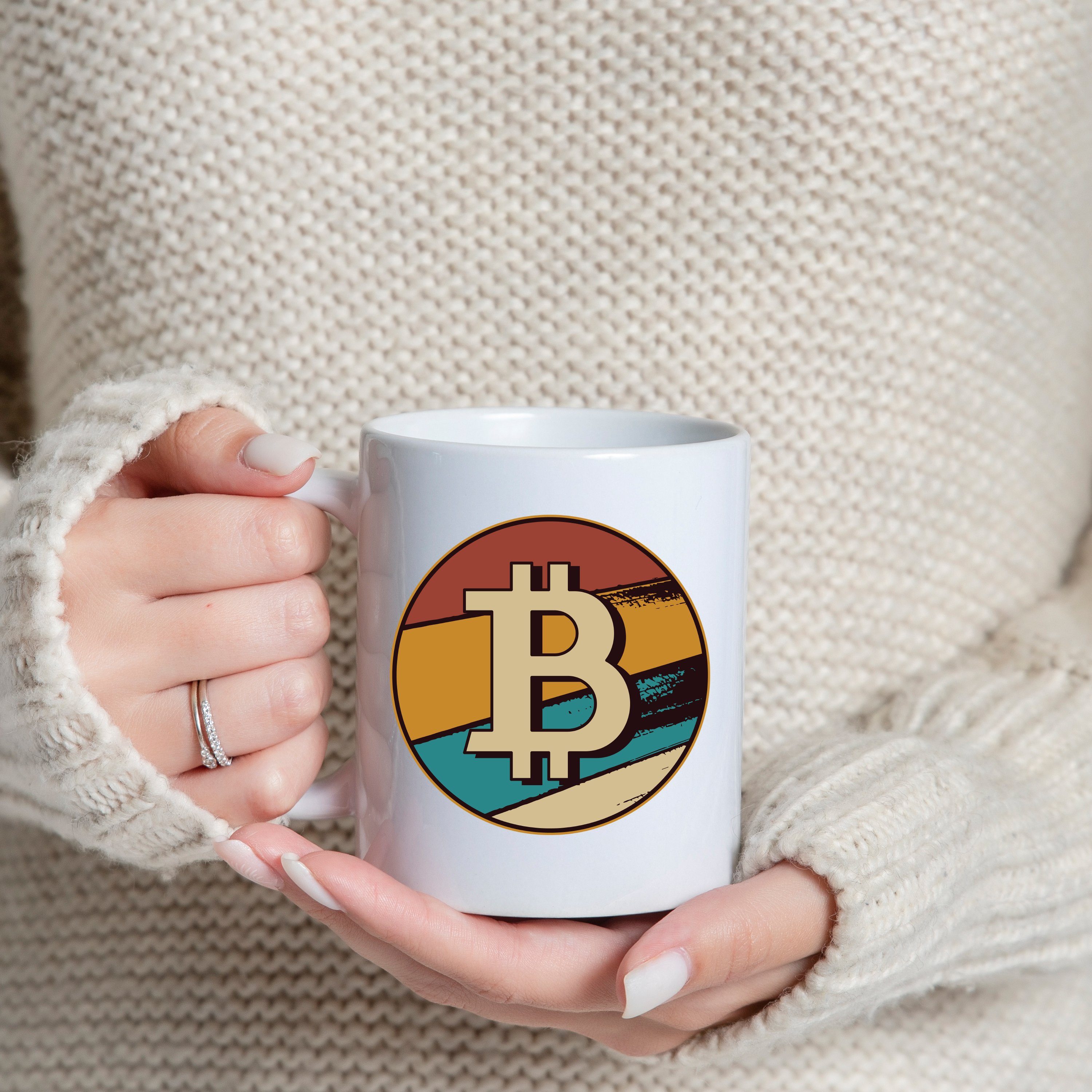 Coin Crypto Youth trendigem Kaffeetasse Geschenk mit Designz Tasse Bitcoin Weiss Keramik, Print mit Print,