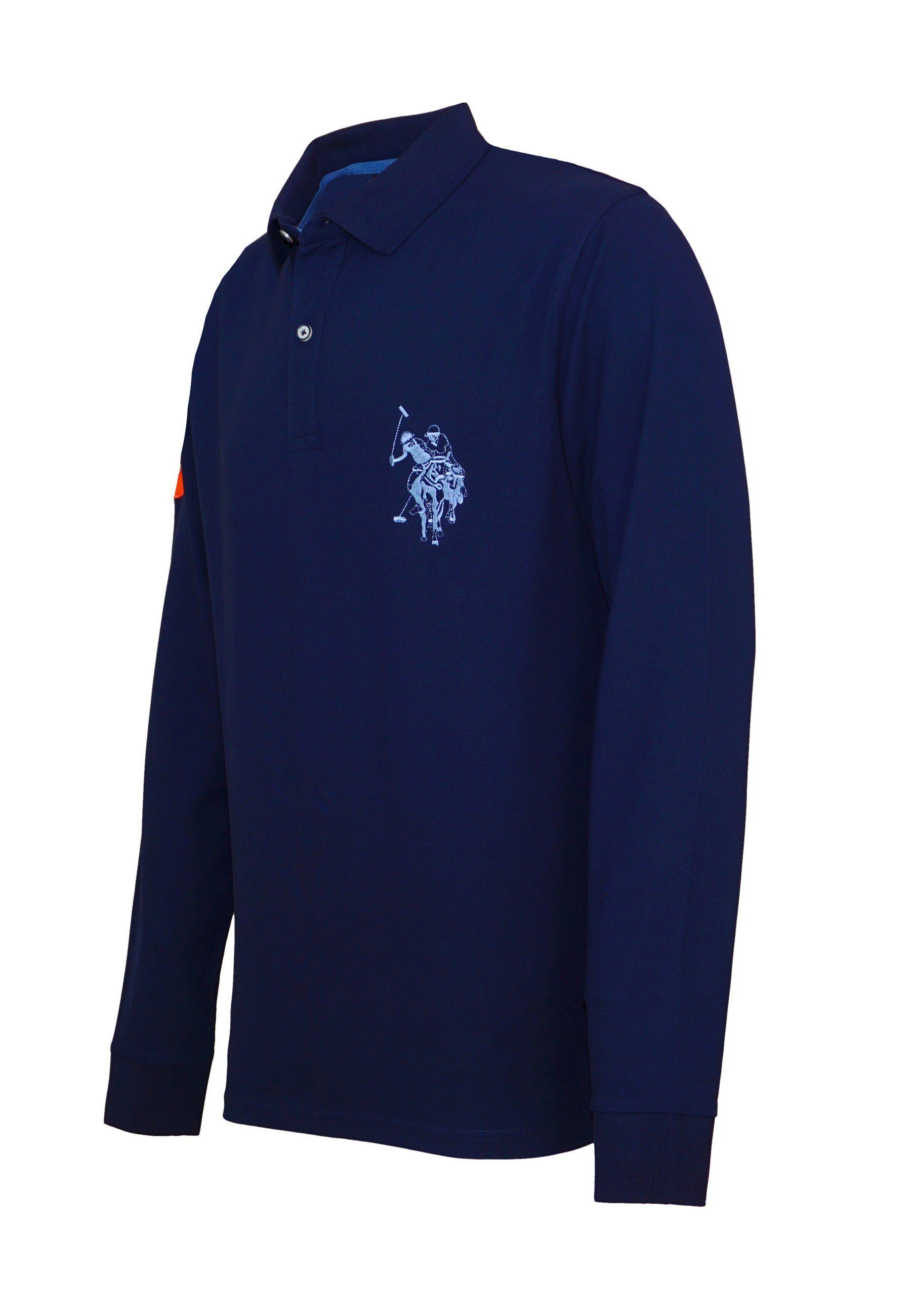 dunkelblau Assn Langarm Polo Shirt Poloshirt U.S. Poloshirt