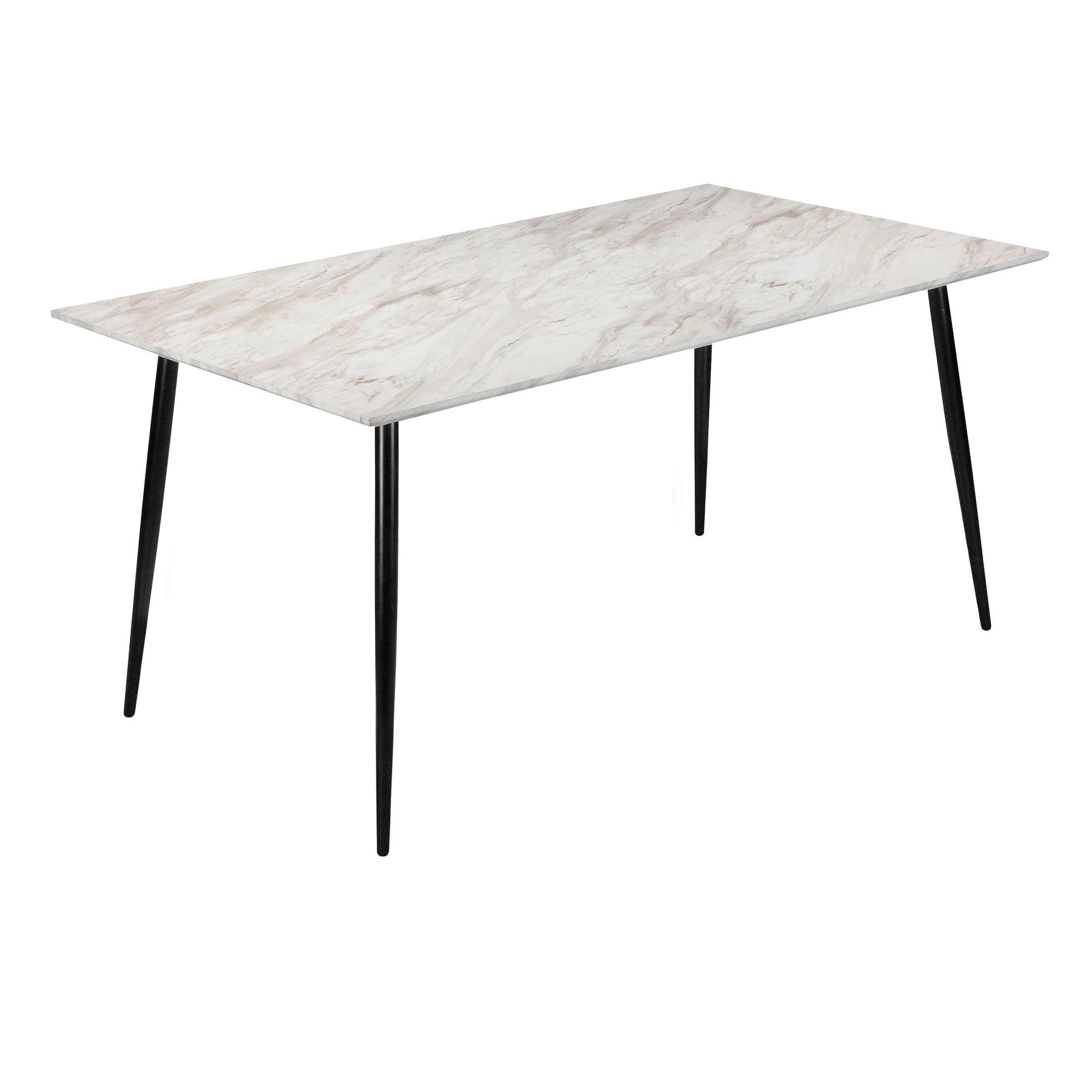 freiraum Esstisch Dublin, in Marmoroptik / Schwarz, MDF/Metall - 120x76x80cm (BxHxT)
