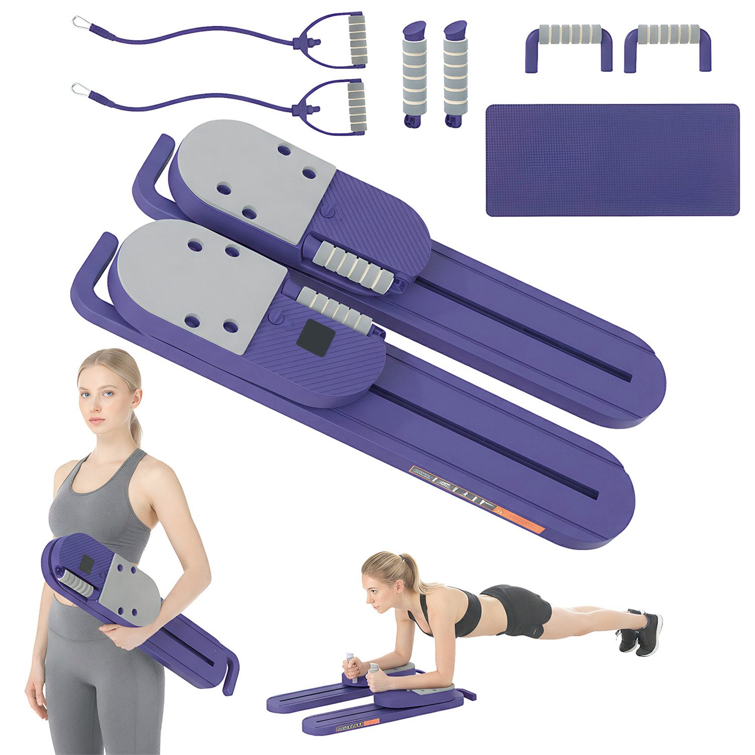 Ganzkörpertrainer Geteiltes Pilates Board Set mit Gleitblöcken für Ganzkörper-Workout