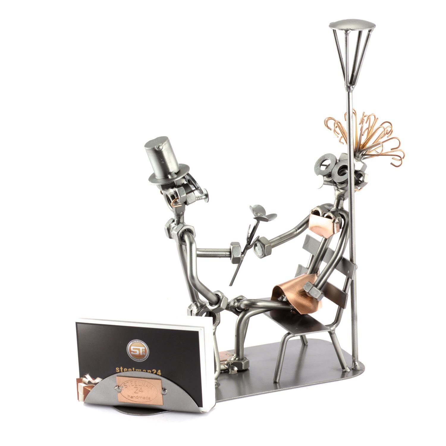 Steelman24 Dekofigur Heiratsantrag mit Visitenkartenhalter