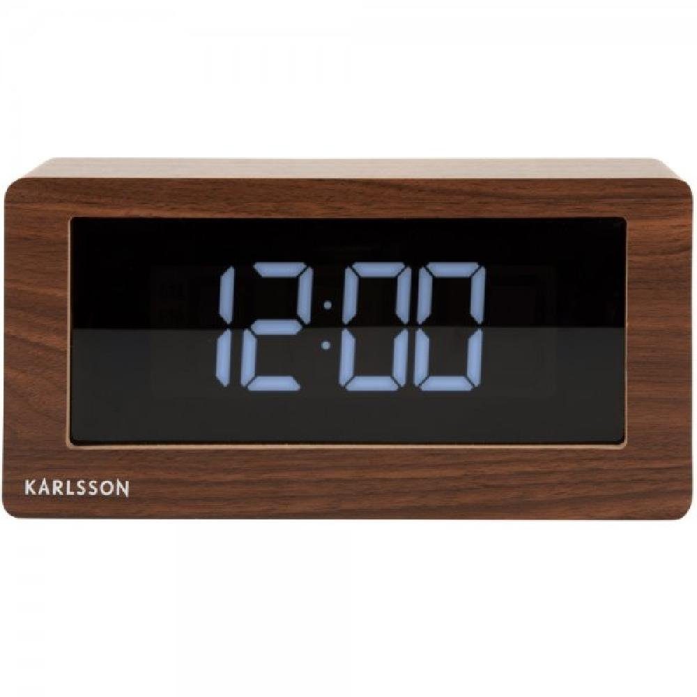 Karlsson Uhr Wecker Boxed LED Dark Wood Veneer