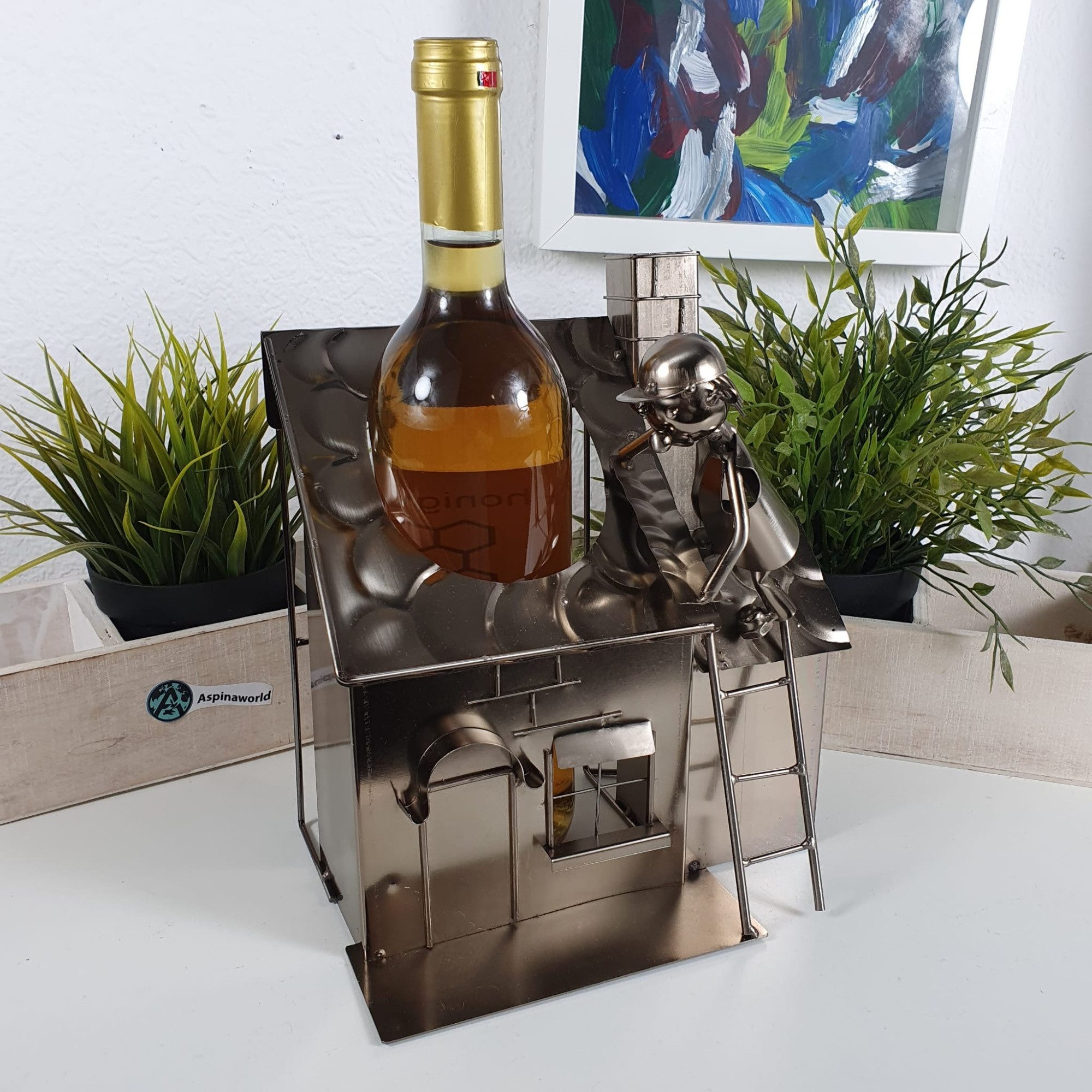 Aspinaworld Weinflaschenhalter Deko Weinflaschenhalter Dachdecker 24 cm