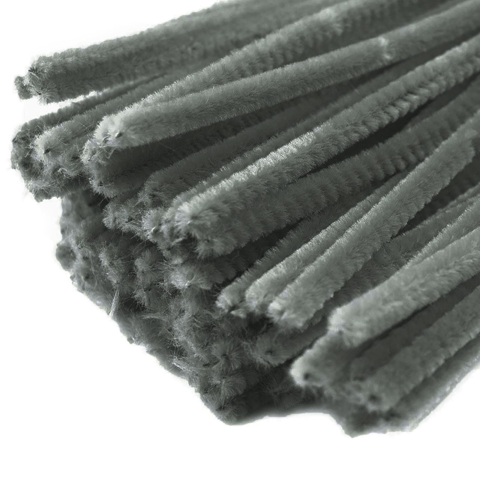 maDDma Basteldraht 20 Draht Pfeifenreiniger 6 mm Länge 30cm CHENILLE Farbe wählbar, grau