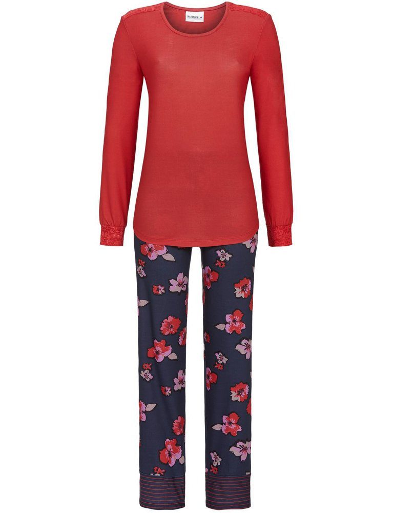 Ringella Pyjama RINGELLA Damen Langarm Pyjama 'Winter Flowers' 251