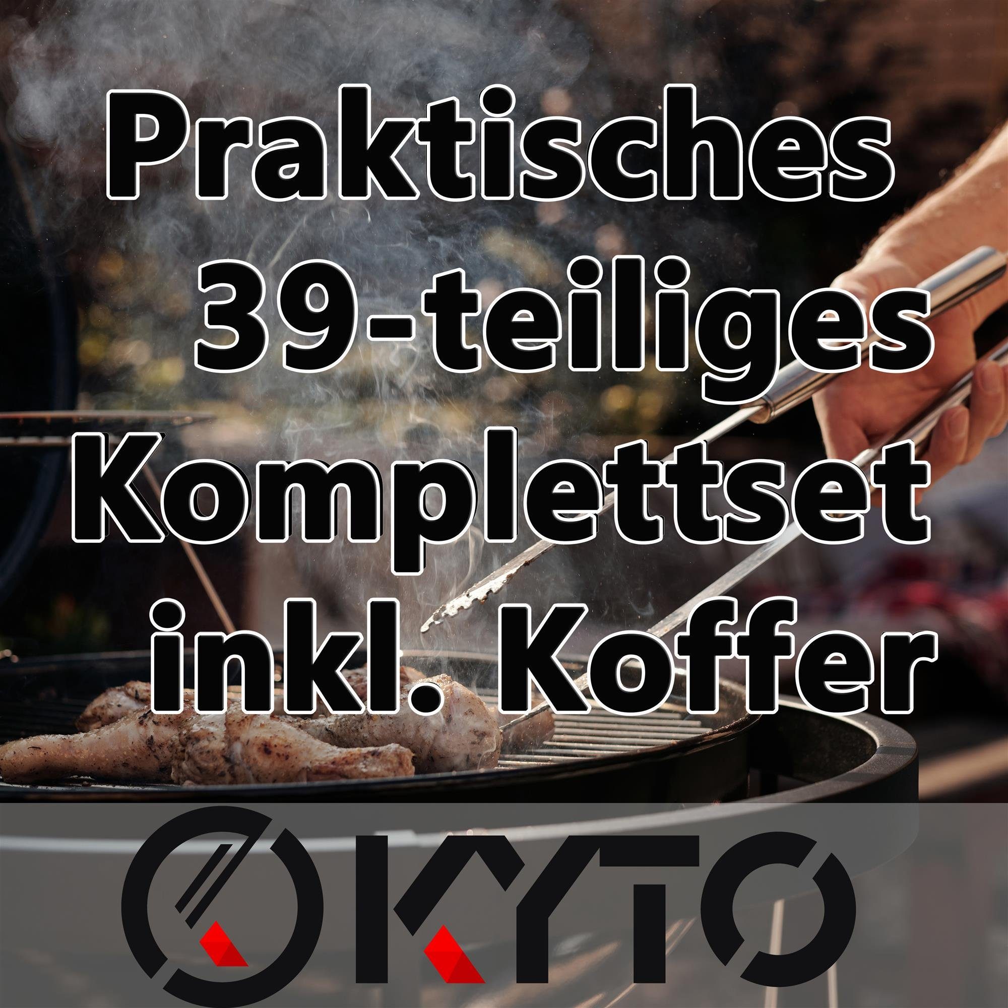 Kyto Grillbesteck-Set Kyto BBQ Zubehörsatz 39-teilig mit Koffer Alu