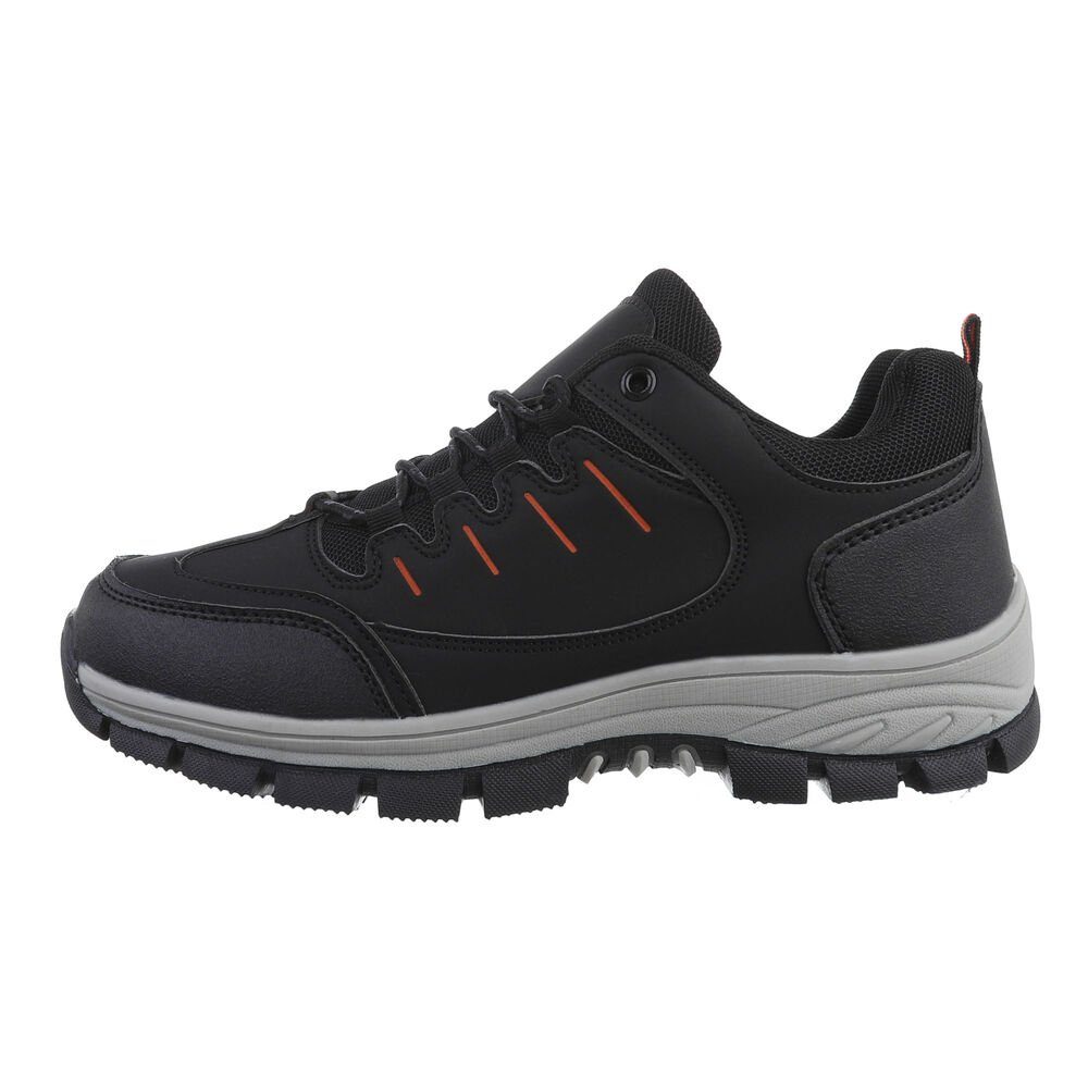Ital-Design Herren Low-Top Freizeit Sneaker Flach Sneakers in Schwarz