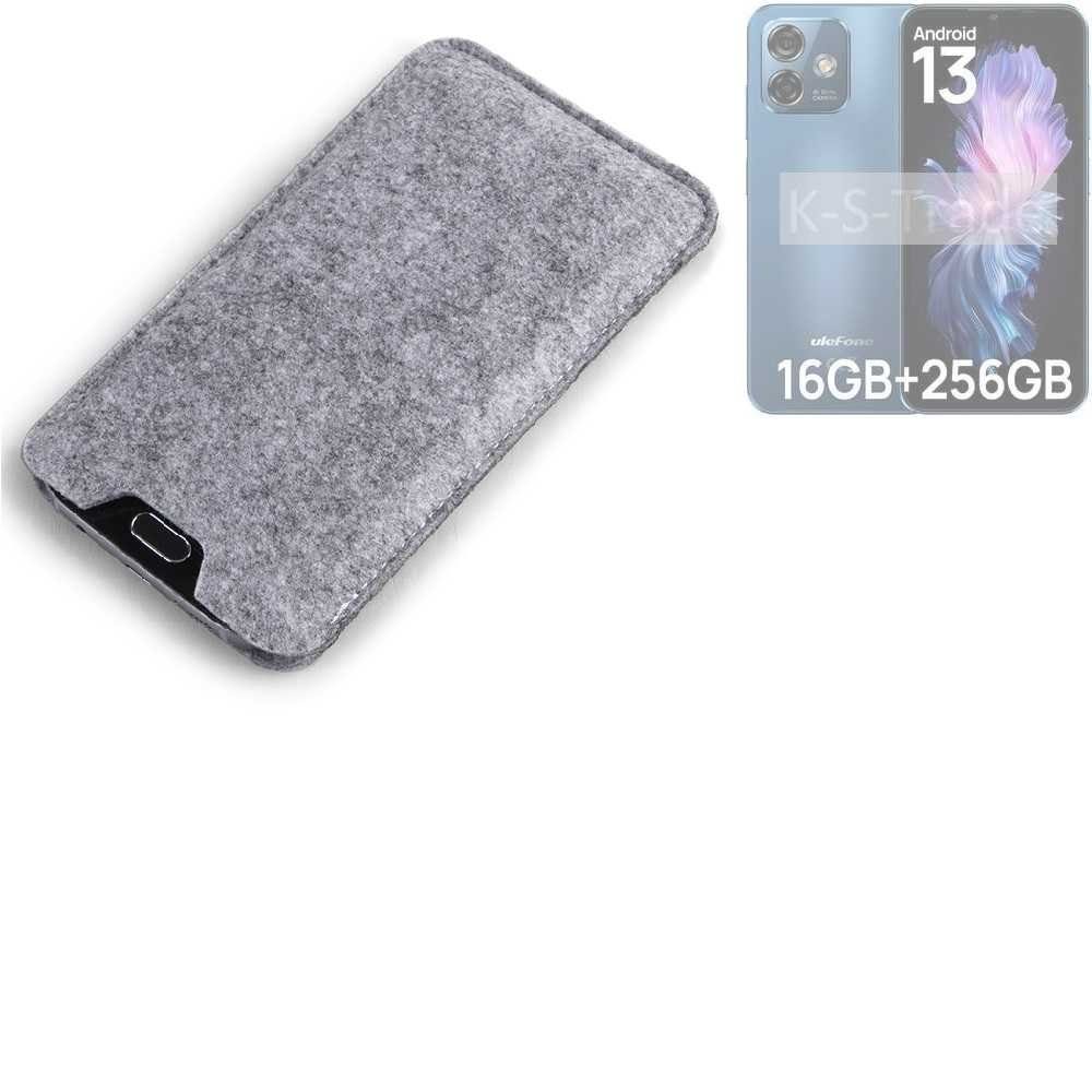 K-S-Trade Handyhülle für Ulefone Note 16 Pro, Filz Handyhülle Schutzhülle Filztasche Filz Tasche Case Sleeve