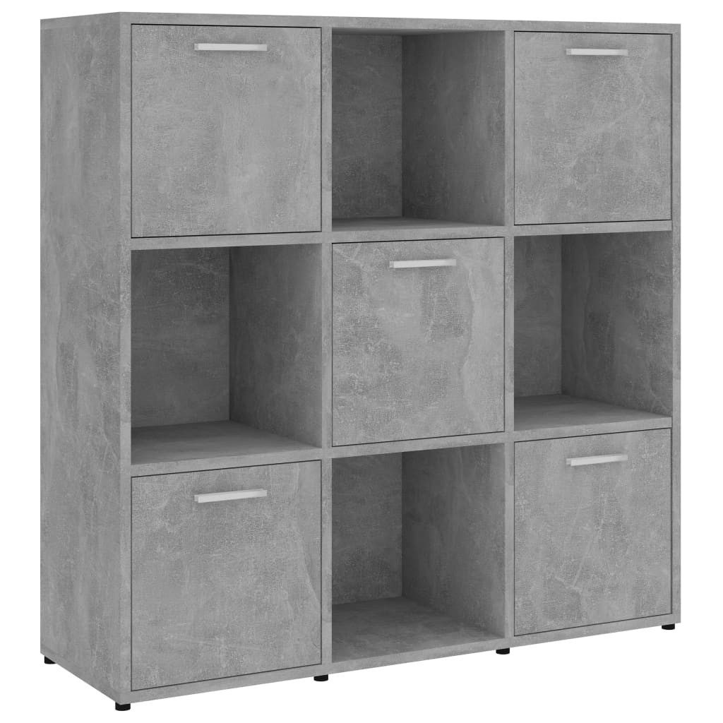 vidaXL Bücherregal, Buchregal Betongrau 90x30x90 cm Holzwerkstoff