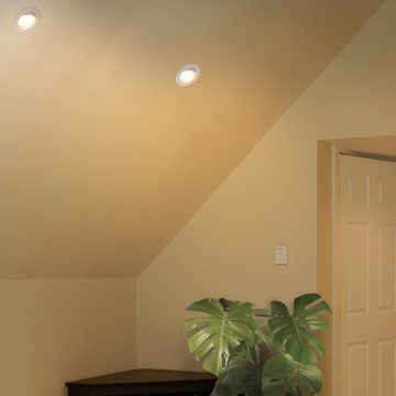ENUOTEK LED Einbaustrahler 5W LED Kleine Strahler Decke Lampen Weiß Einbauspots Nicht Dimmbar, LED fest integriert, Warmweiß 3000K, Natürliches Weiß 4000K, Kaltweiß 5000K, LED Deckenleuchte