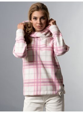 Trigema Kapuzensweatshirt TRIGEMA Fleece-Hoodie mit Karo-Muster