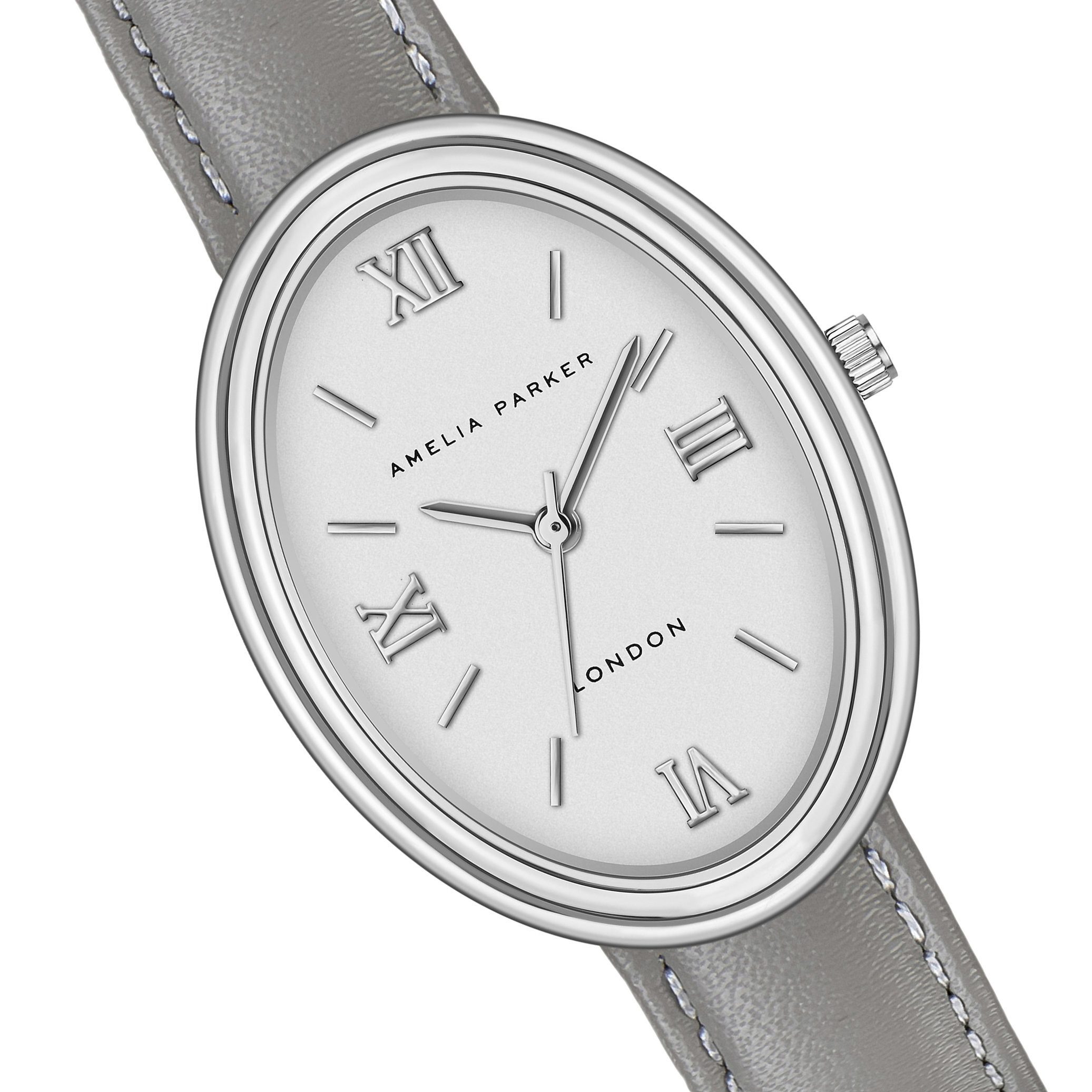 AMELIA PARKER Quarzuhr AG4-S054S Soraya Silver Padded and stitched smooth