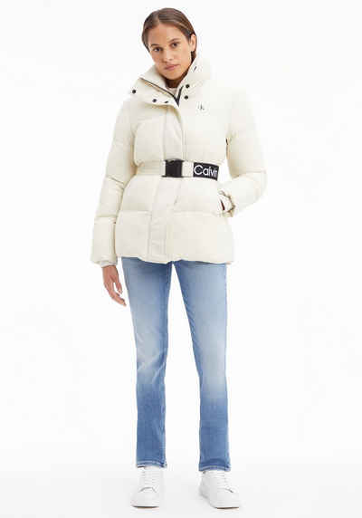 Calvin Klein Jeans Outdoorjacke »LOGO BELT WAISTED SHORT PUFFER« (2-St) elastischer Gürtel mit Calvin Klein Jeans Logoschriftzug