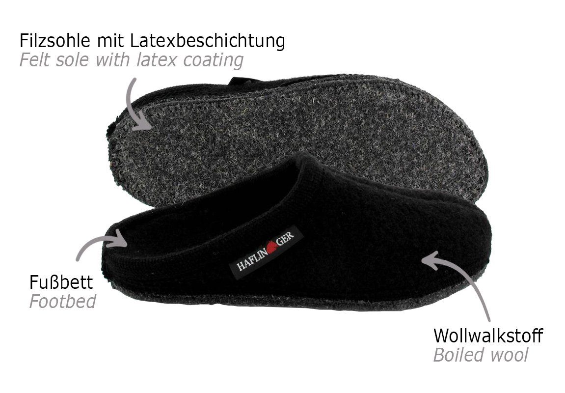 Füße Hausschuh chronisch Haflinger schwarz Eigenschaften temperaturregulierende Gegen kalte