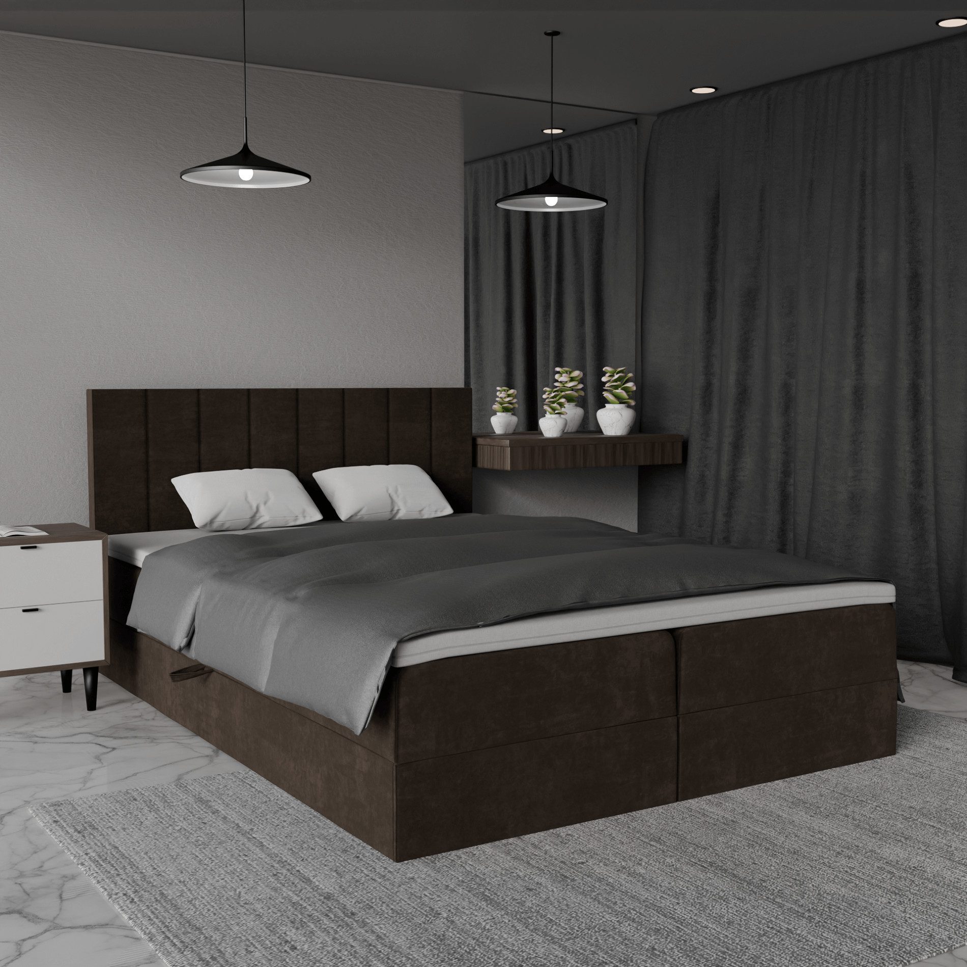 QLA Möbel Boxspringbett mit 2 Bettkästen, günstig online kaufen