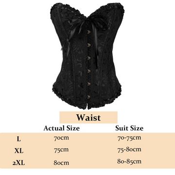 Lubgitsr Corsage Damen Vollbrust Corsage Korsett Top Gothic Vintage Corsagen Bustier