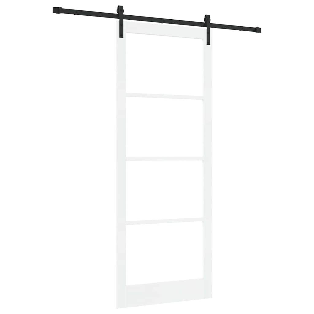 vidaXL Haustür Schiebetür ORKDAL Weiß und Schwarz 93 x 232 cm (1-St)