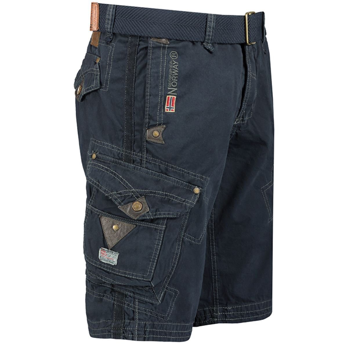 Geographical Norway Cargoshorts Herren kurze Hose BRPEANUT Navy (Packung, 1-tlg) Mit Gürtel