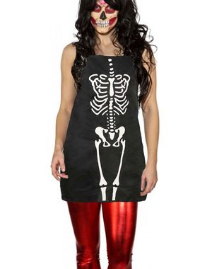 Karneval-Klamotten Kostüm Skelett Damen Halloween-Schürze mit Skelett-Druck, Horror Halloweenkostüm Herren Karneval