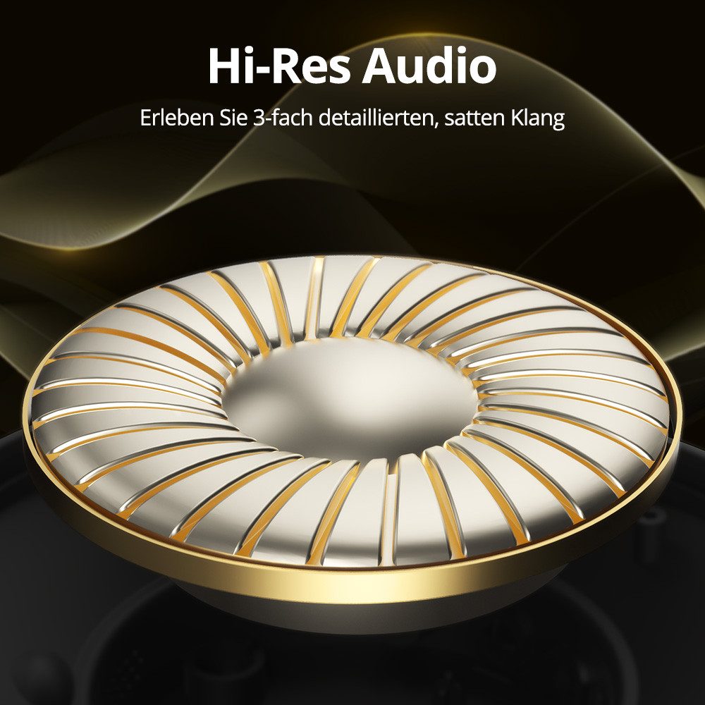 Tronsmart SOUNFII Q20S Hybrid ANC-Kopfhörer, Bluetooth Kopfhörer Over-Ear-Kopfhörer (Google Assistant, Siri, Bluetooth, 60 Stunden Spielzeit, Hybride aktive Geräuschunterdrückung)
