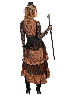 Metamorph Kostüm Steampunk Lady Victoria Kostüm, Höchst elegantes Steampunk Kleid im metallischen Kupferglanz