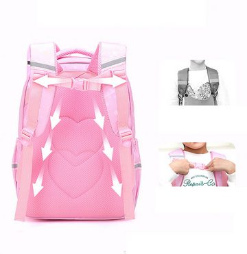 Fivejoy Schulranzen Mädchen Rucksack,Atmungsaktive Schultasche mitReflektierender Streifen (1-tlg)