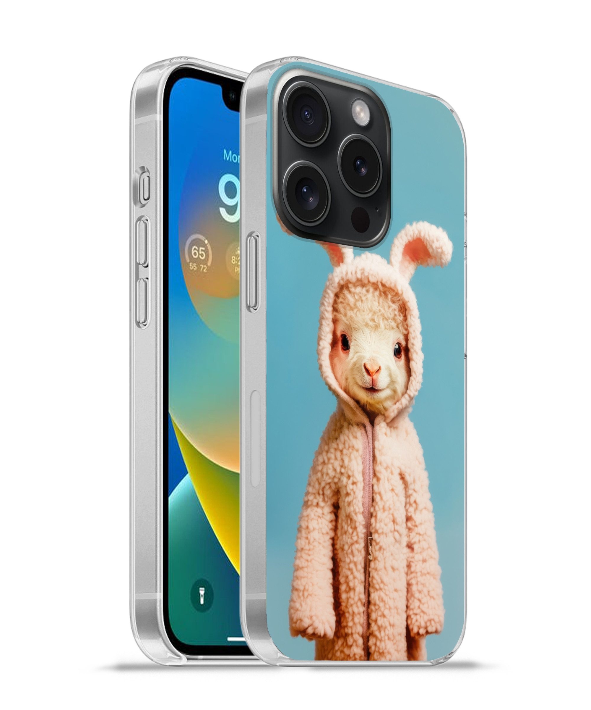 MuchoWow Handyhülle für Apple iPhone 15 Pro Lamm - Osterhase - Kostüm, Smartphone-Bumper, Print, Handy Schutzhülle Dünn
