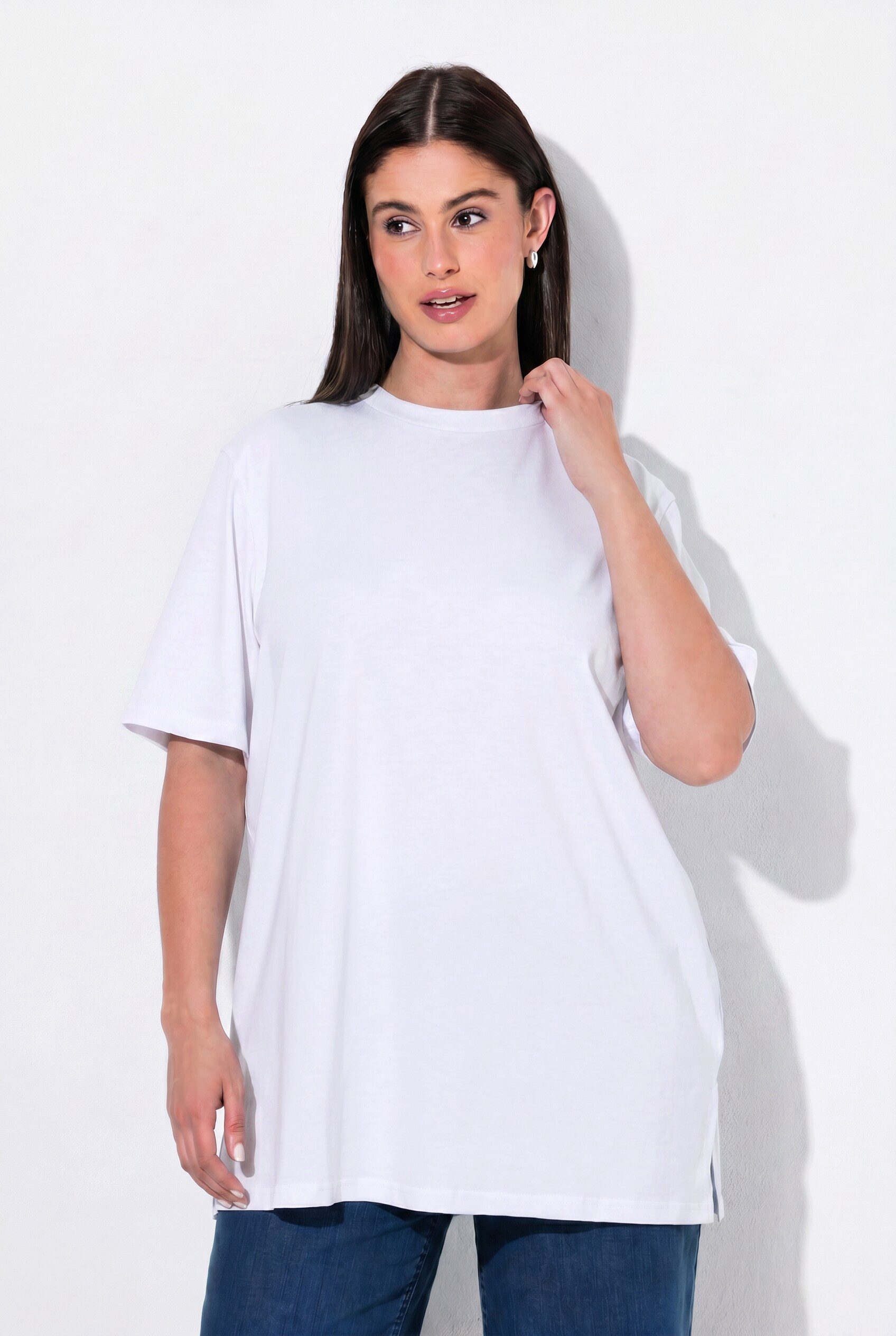Ulla Popken T-Shirt T-Shirt Stehkragen Halbarm