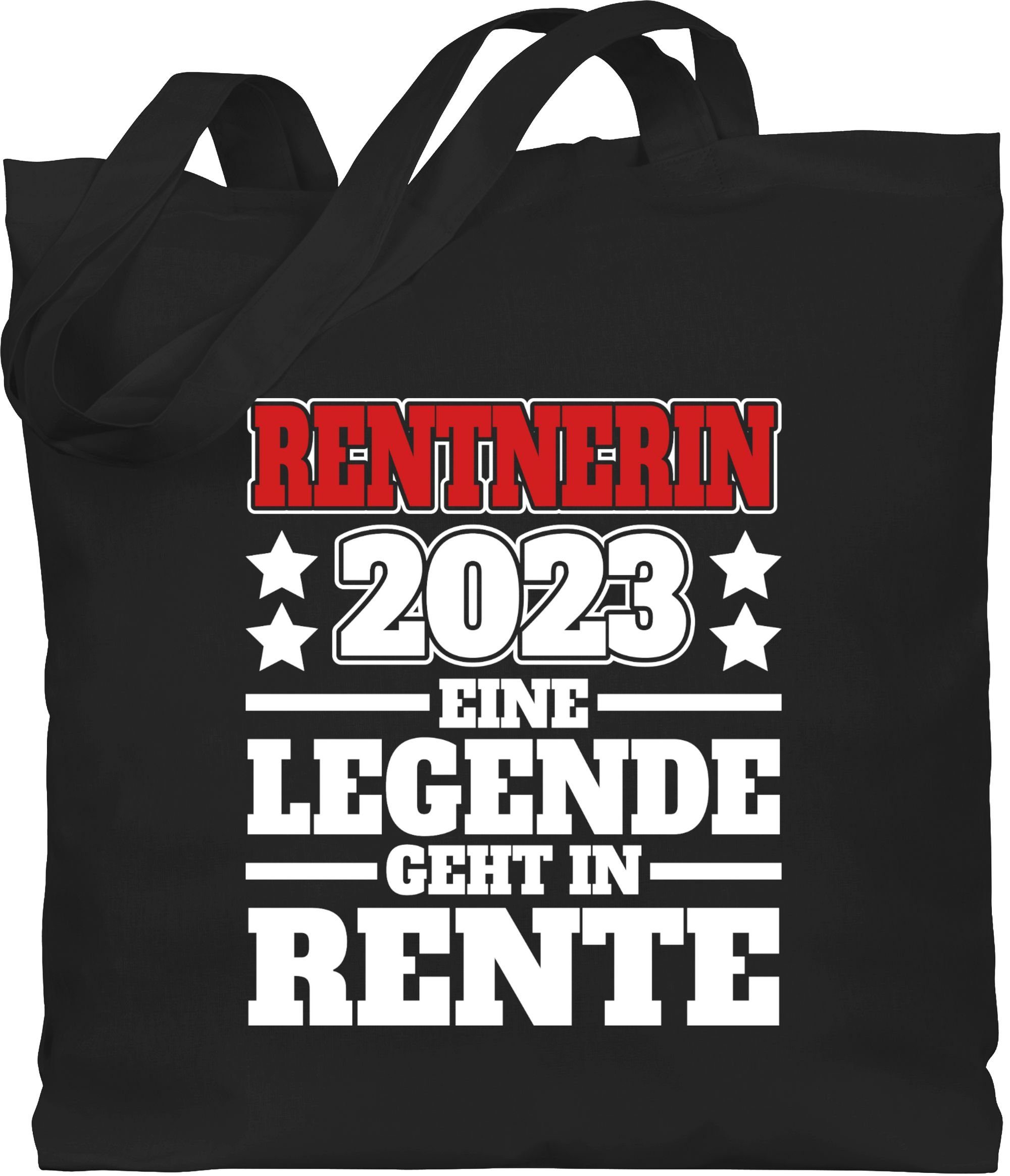 Shirtracer Umhängetasche Rentnerin 2023 Eine Legende geht in den Ruhestand, Rentnerin Geschenk 3 Schwarz | Canvas-Taschen