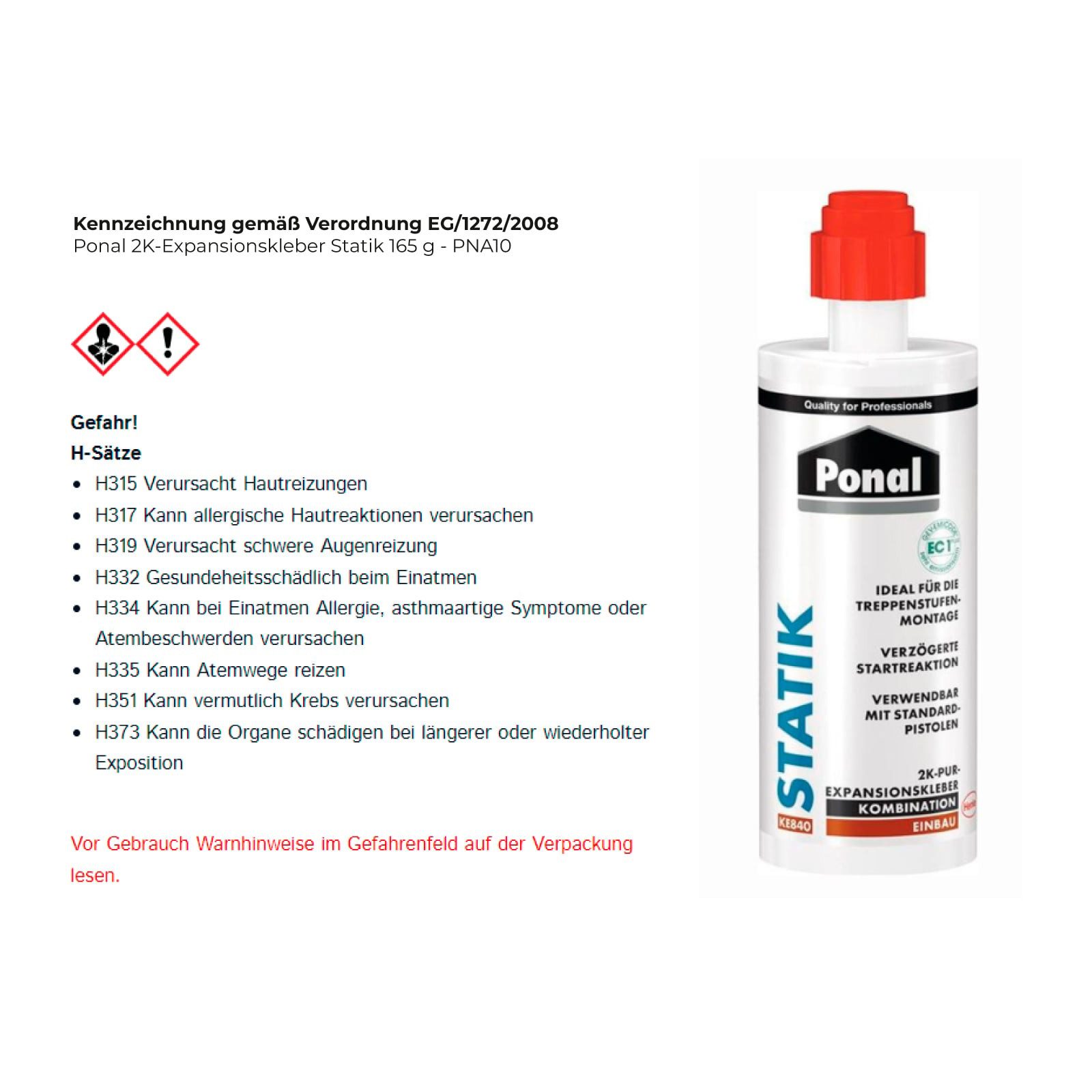 Ponal Dichtstoff Ponal 2K-Expansionskleber Statik 165 g - PNA10