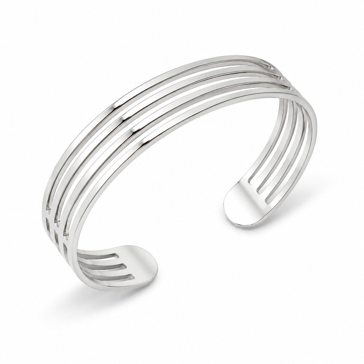 Armreif Schlichter Armreif 925er Sterling Silber Rhodiniert Massiv S-15 cm, Made in Italy für Damen und Herren
