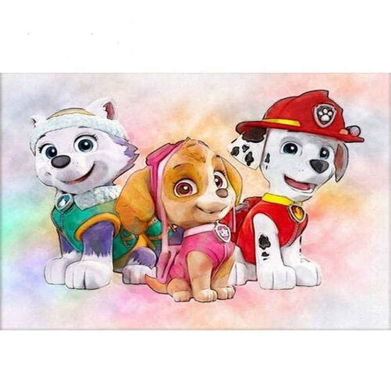 Gontence Gemälde Paw Dog Patrol, 5D Diamant Gemälde Kits