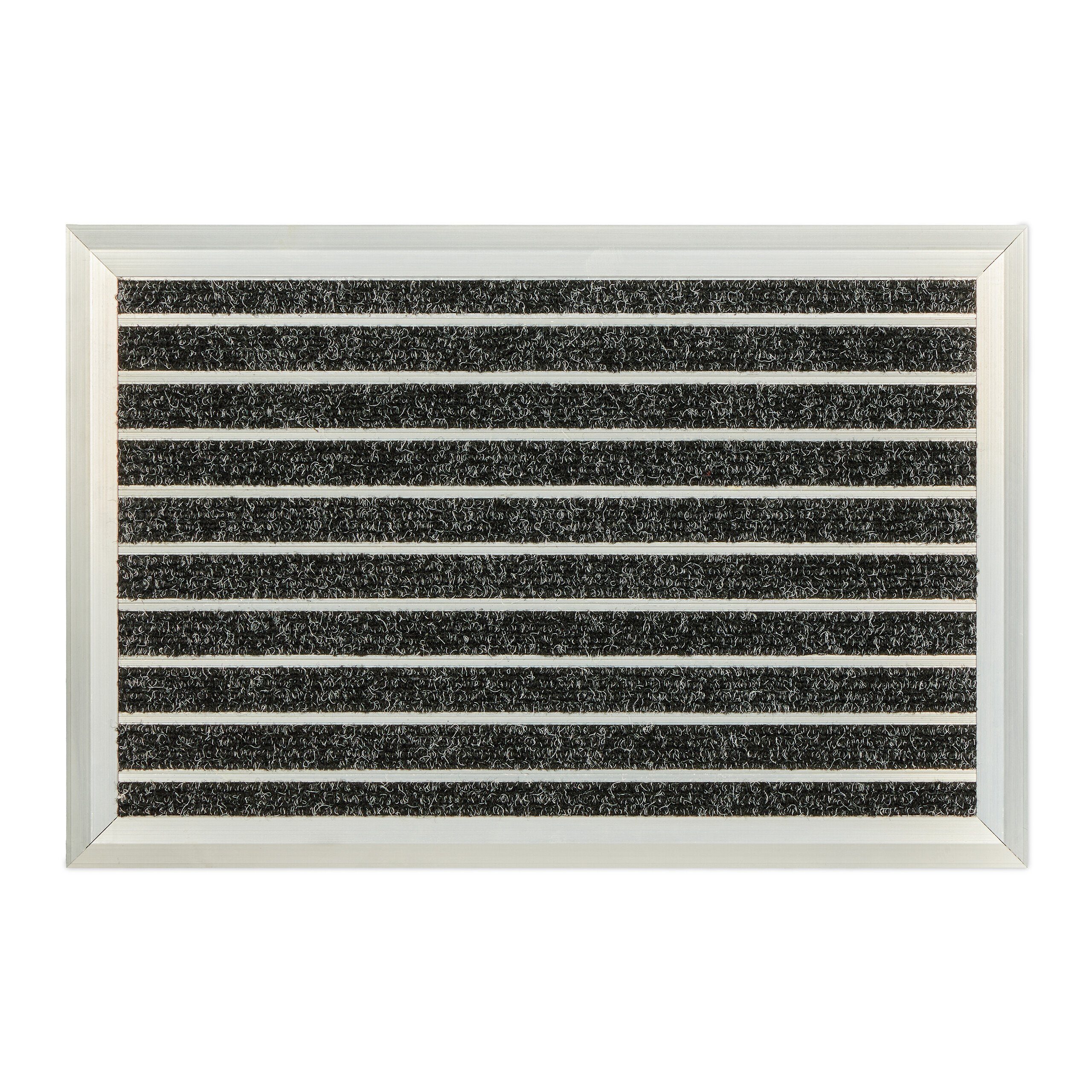 relaxdays Fußmatte Aluminium schwarz, Höhe: 10 mm günstig online kaufen