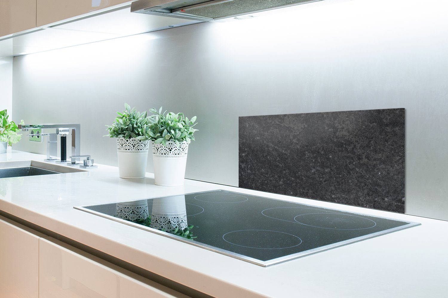 Wandschutz, - Retro Schmutzflecken Küchen - Küchenrückwand für 60x30 Beton Fett gegen cm, - MuchoWow Industriell, - Textur Grau (1-tlg), und