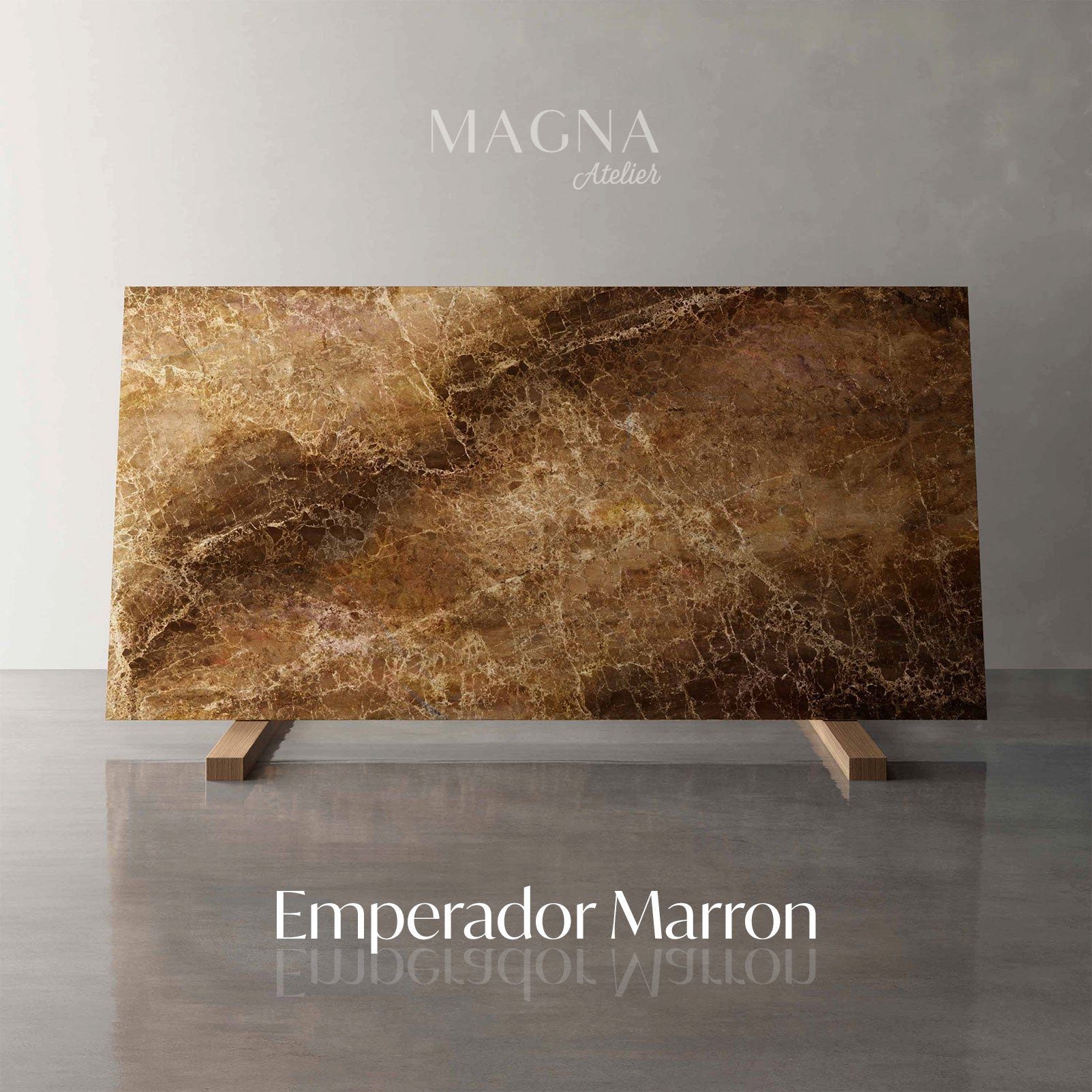 MAGNA Emperador Atelier gold ECHTEM mit MARMOR, 110x50x40cm Sofatisch Couchtisch, Couchtisch Marron schwarz GÖTEBORG Metallgestell, eckig,