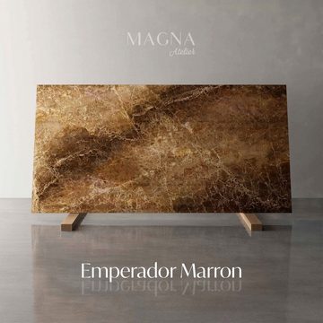 MAGNA Atelier Couchtisch PITTSBURGH mit ECHTEM MARMOR, Wohnzimmer Tisch eckig, Sofatisch, Metallgestell, 110mx50cmx40cm