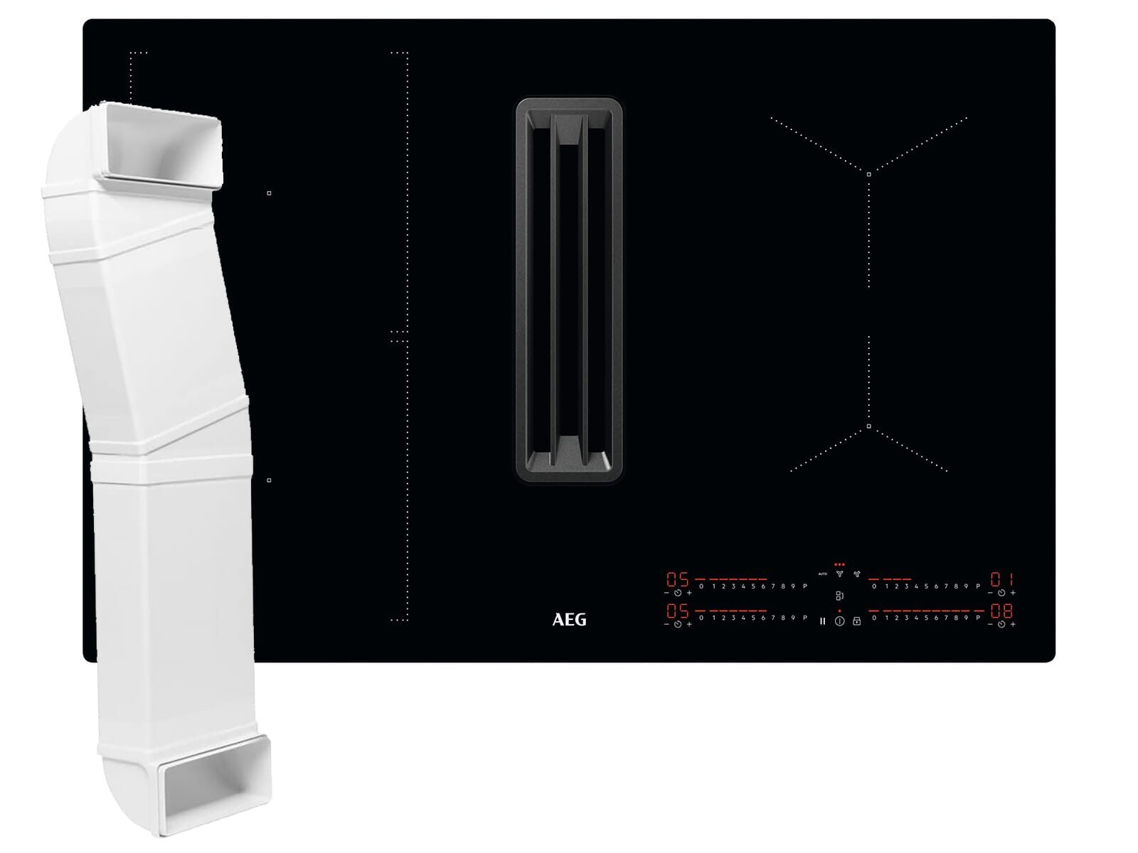 AEG Kochfeld mit Dunstabzug 801418301, Timer