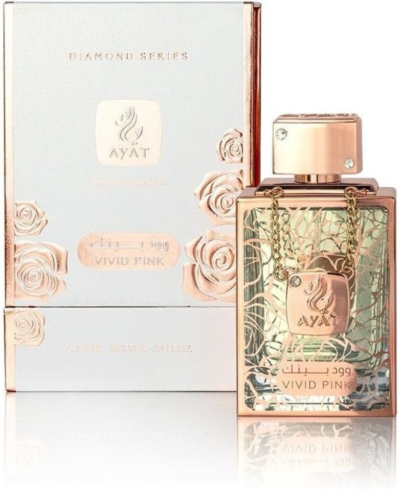 Ayat Perfumes Eau de Parfum "VIVID PINK" Sinnlicher Frucht-Blüten-Mix mit warmer Vanille-Note, Verführerischer Damenduft mit Pfirsich, Jasmin und süßen Gewürzen