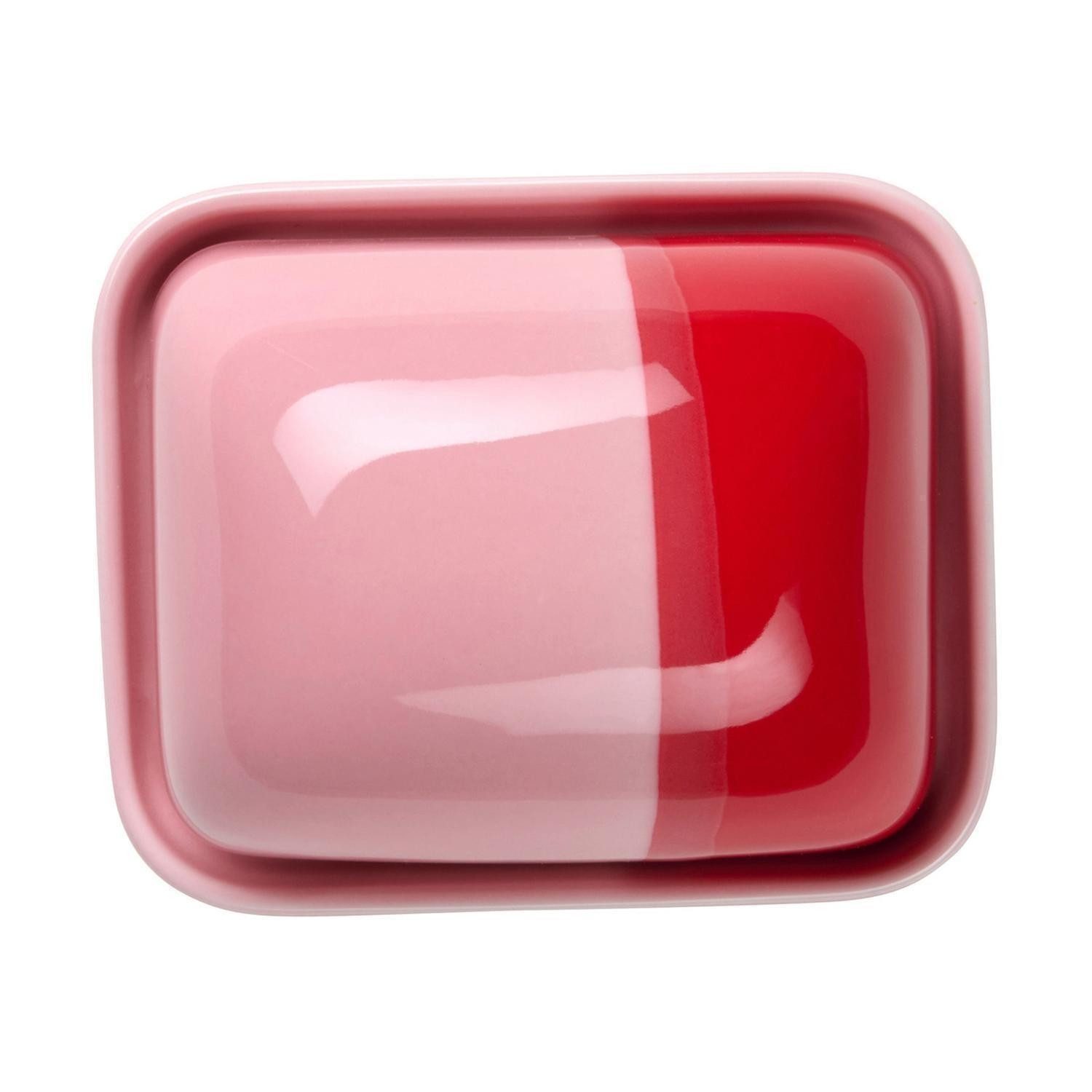 ASA SELECTION Butterdose Butterdose JOY, 11,5 x 9,5 cm, Rosa, Rot, Porzellan, (1-tlg), Porzellan