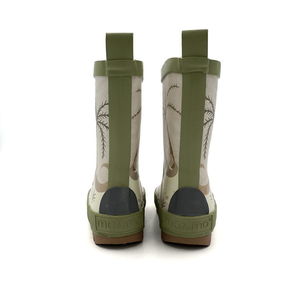 MAXIMO Gummistiefel Dinosaurier Fotoprint, gepatcht, Reflekt 3M, Jerseyfutter Gummistiefel (2-tlg)