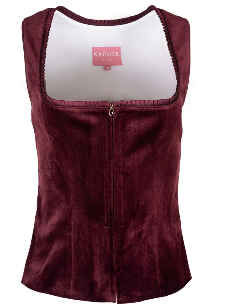 Krüger Madl Dirndltop Trachtenmieder Dilia bordeaux