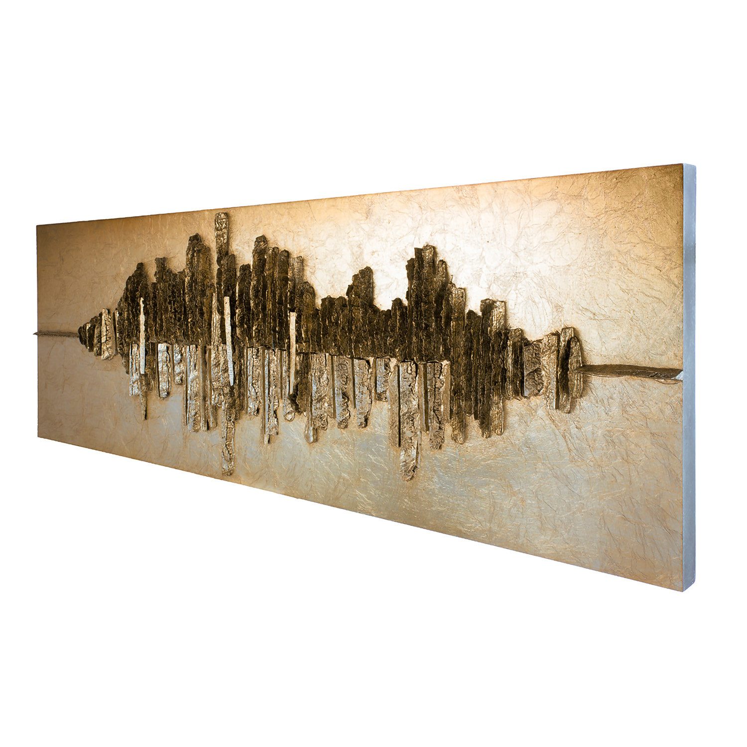 GILDE Wandbild ALTINOH - Bild aus Kunstahrz und Holz - B. 150cm - Wanddekoration, (1xBild), Bilder - Holzblöcke - Wanddekoration - Geschenk - Holzoptik