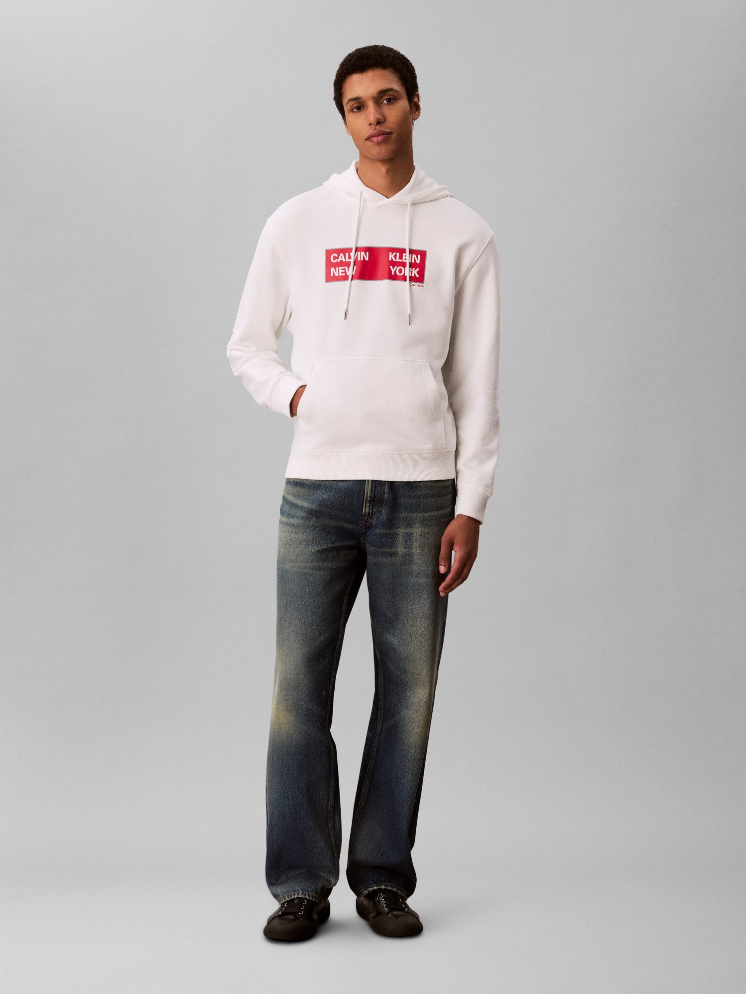 Calvin Klein Jeans Kapuzensweatshirt LS EU 350TERRY CKNY BOX GRAPHIC Mit Rundhalsausschnitt, regular fit