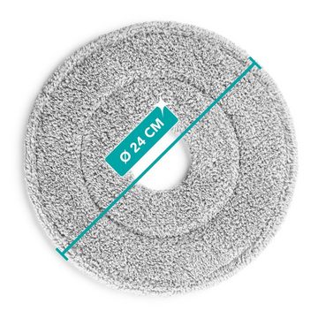 CLEANmaxx Ersatz-Wischtuch 2er-Set grau/weiß Spin-Mopp Reinigungstücher (2-tlg., 24cm Durchmesser)