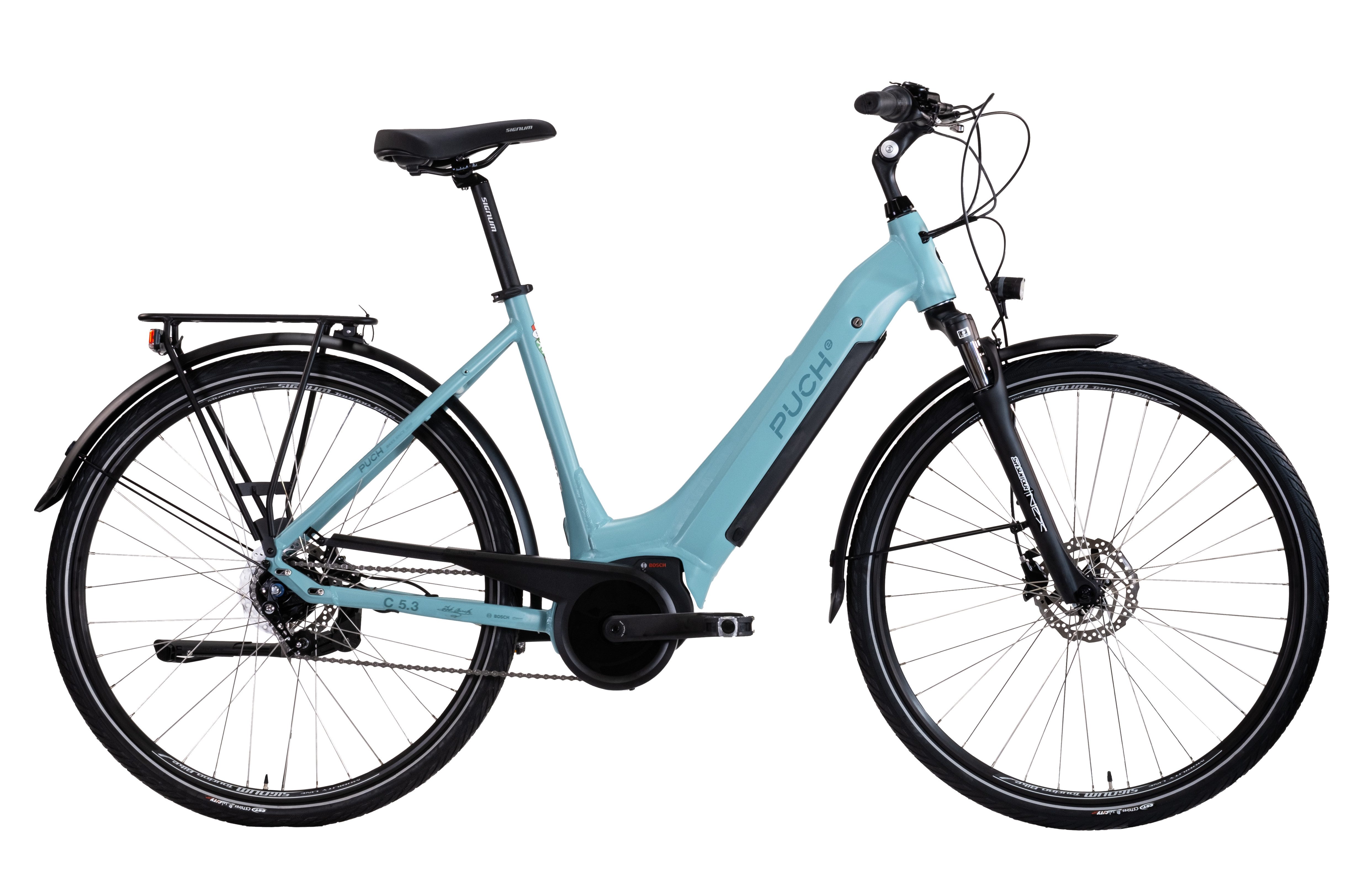 PUCH E-Bike Trekkingrad PUCH C5.3 NEXUS / BOSCH 500 Wh 28" grün 7-Gänge, 7 Gang Shimano Nexus Schaltwerk, Nabenschaltung, Mittelmotor, 500 Wh, BOSCH PERFORMANCE LINE 36 V/250 W, Mittelmotor